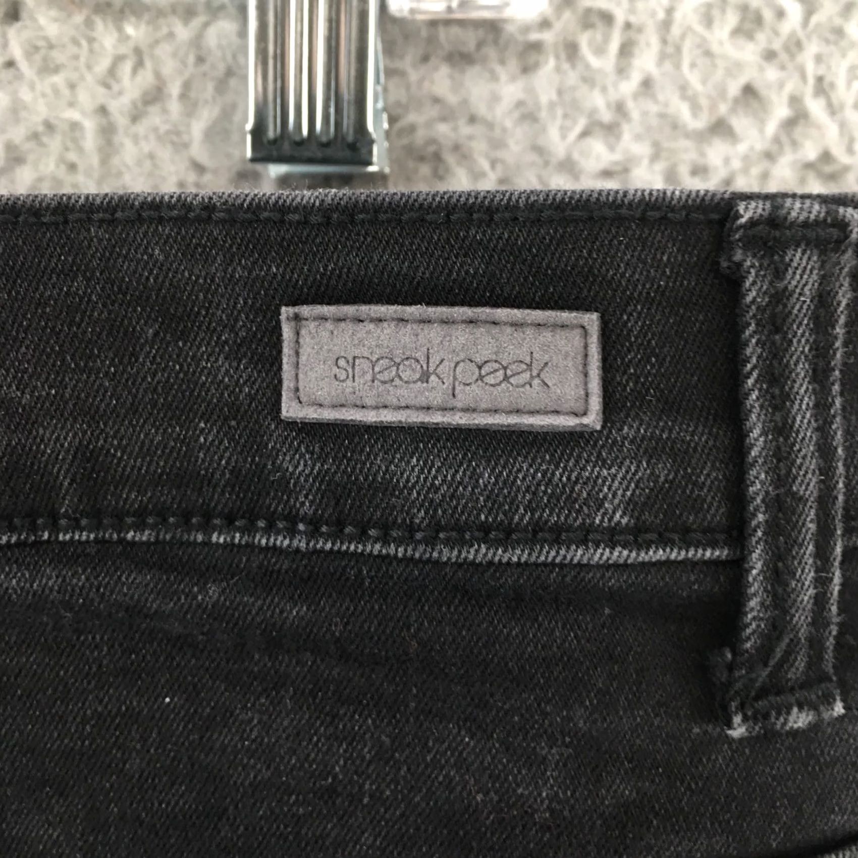 Vintage VINTAGE Sneak Peek High Rise A Line Mini Skirt Womens M Black Denim Casual Zip Fly Size 32" / US 10 / IT 46 - 7 Thumbnail
