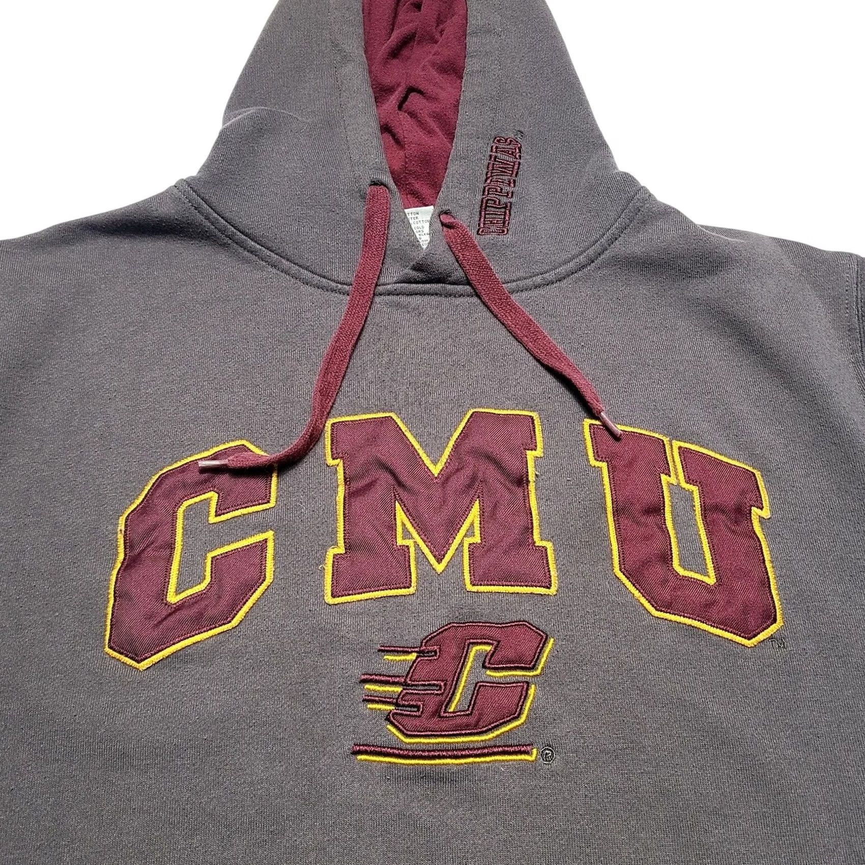 Vintage VINTAGE Stadium CMU Chippewas Hoodie Pullover Long Sleeve Gray Size M Mens Size US M / EU 48-50 / 2 - 2 Thumbnail