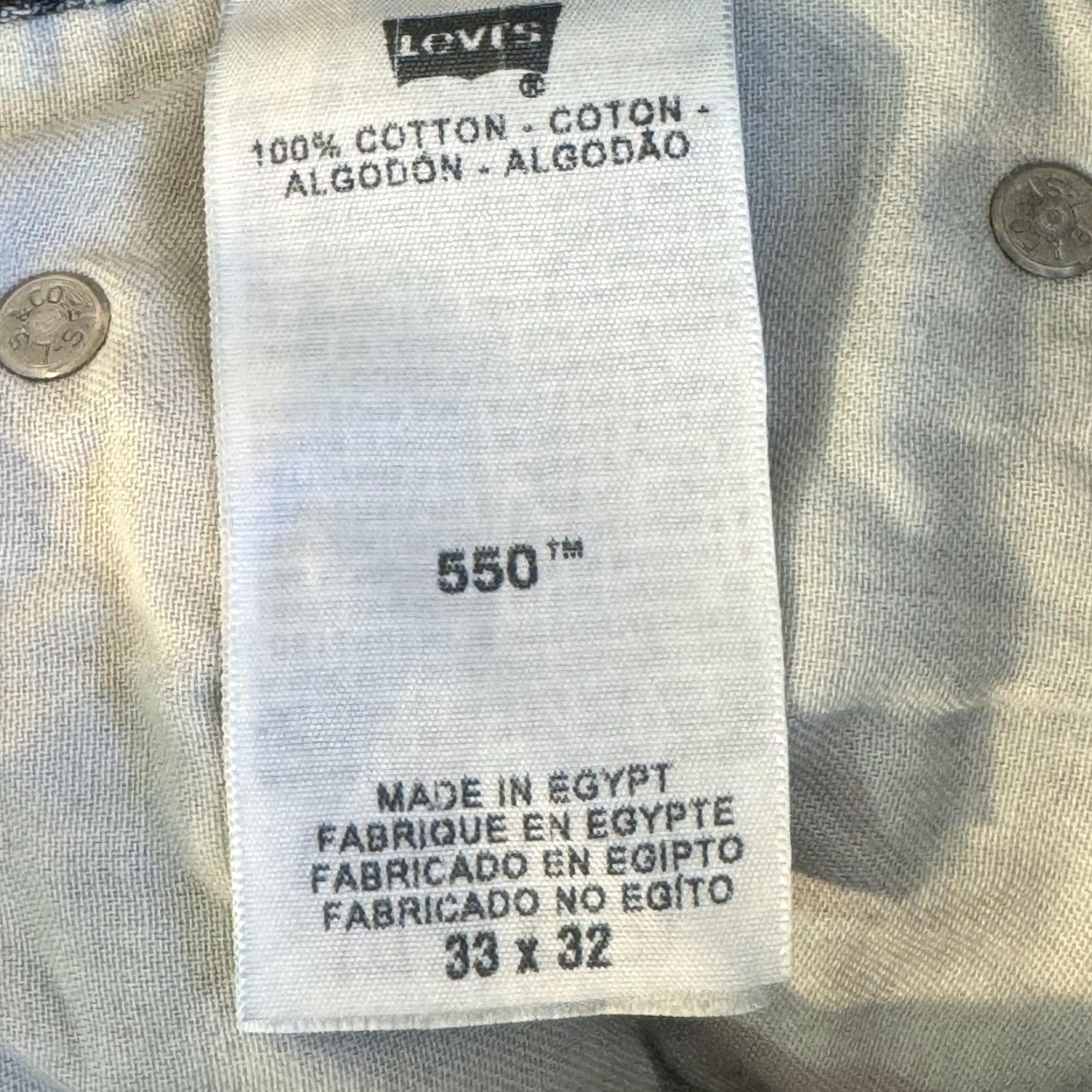 Levi's Levi's 550 Jeans Men 33x32 Relaxed Tapered Denim Classic Blue 100% Cotton Mens Jeans 5-Pocket USA 90s Retro Vintage N/A Size US 33 - 4 Thumbnail
