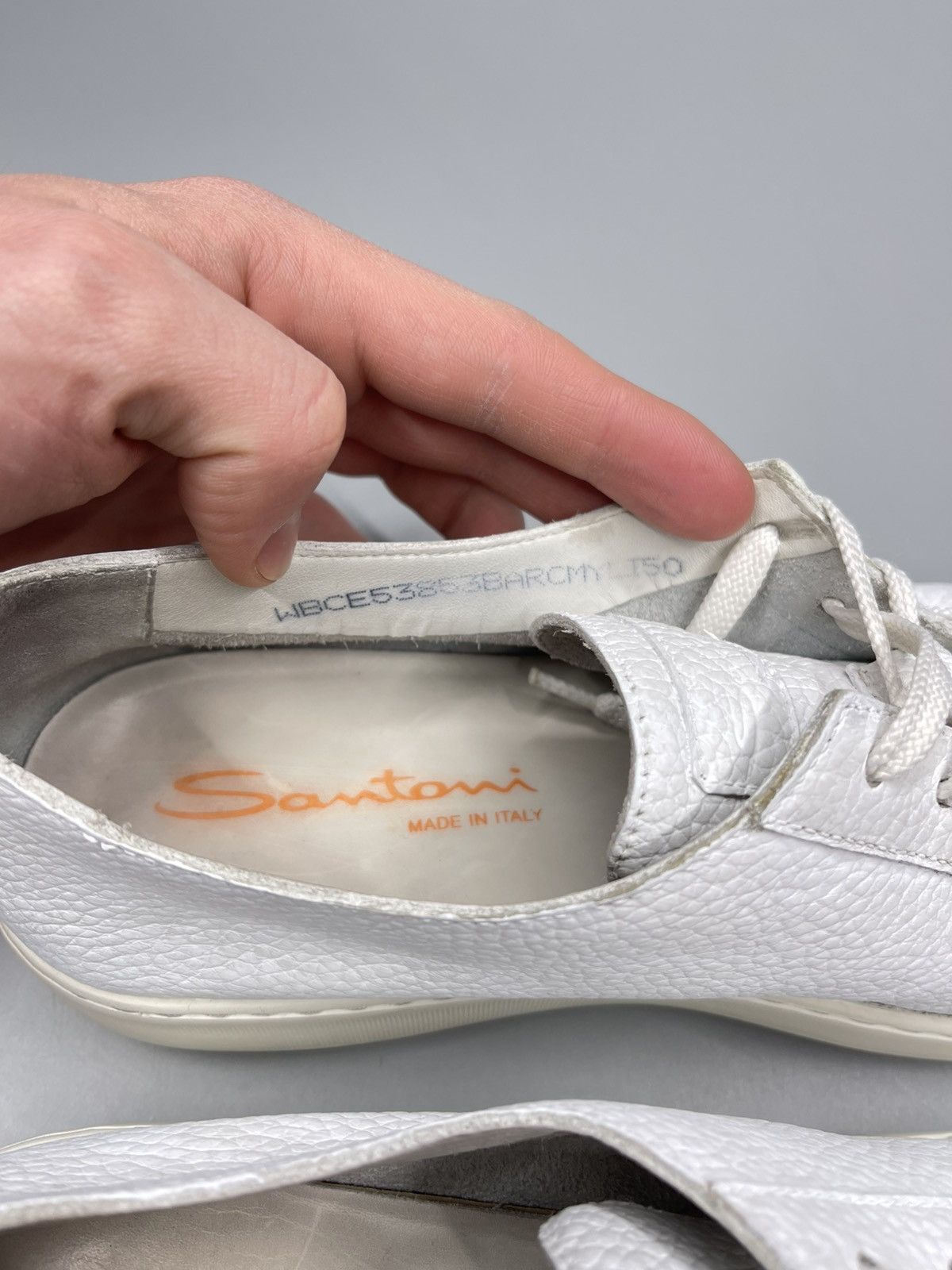 Santoni Santoni Leather Low Top Sneakers Size US 5.5 / EU 38 - 8 Thumbnail
