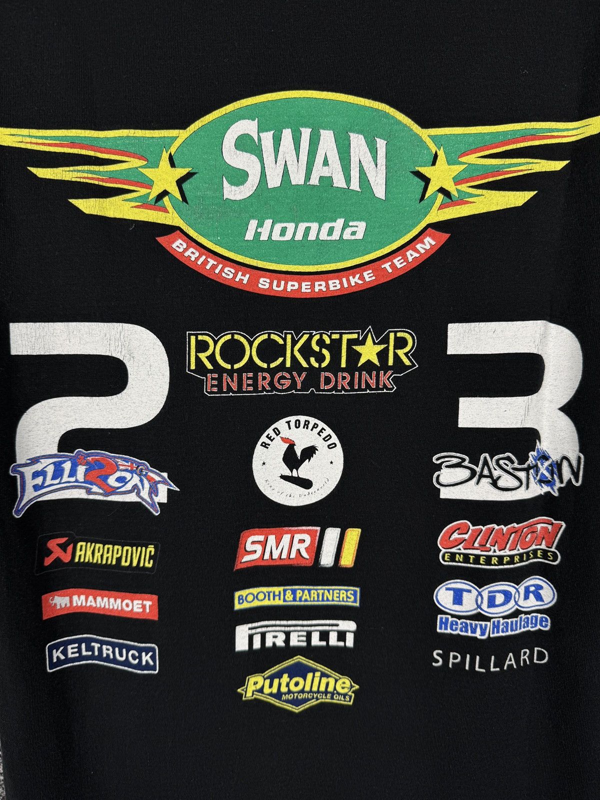 Honda Swan Honda British Superbike Team Racing Moto Tee Rockstar Size US S / EU 44-46 / 1 - 16 Thumbnail