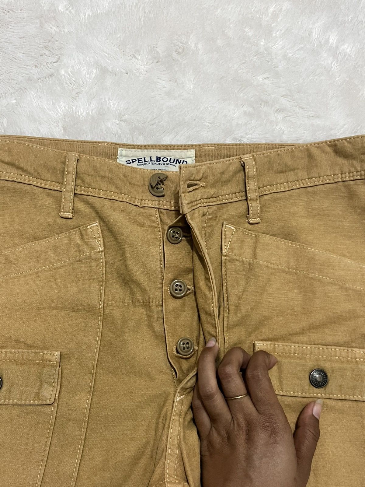 Other Spellbound Domingo Japan Utility Cargo Workwear Pants Beige Size US 30 / EU 46 - 5 Thumbnail