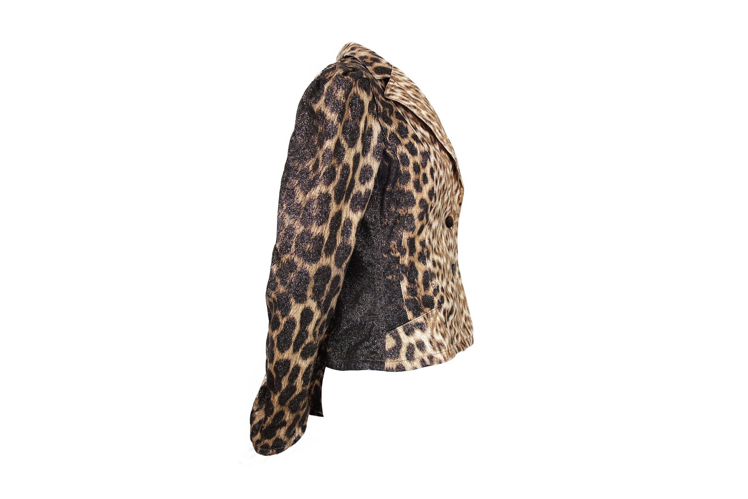 Roberto Cavalli Roberto Cavalli Denim Jacket Leopard Print 90s Vintage Size S / US 4 / IT 40 - 3 Thumbnail
