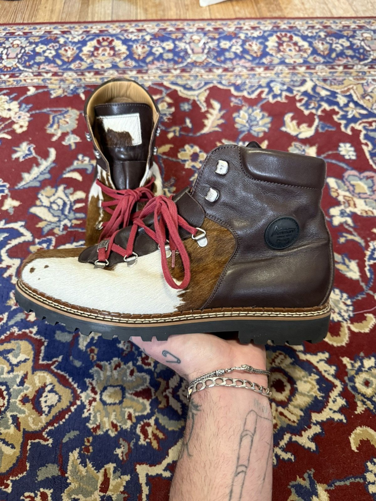Genuine Leather Ammann Cow Fur Leather Boots Size 44 Mens Made in Italy Size US 10.5 / EU 43-44 - 1 Thumbnail