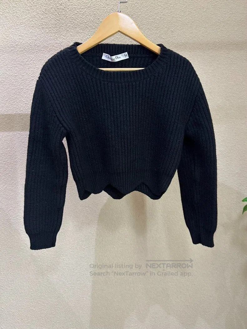 Dior Dior Black Lace Wool Crop Sweater. Size US XS / EU 42 / 0 - 2 Thumbnail