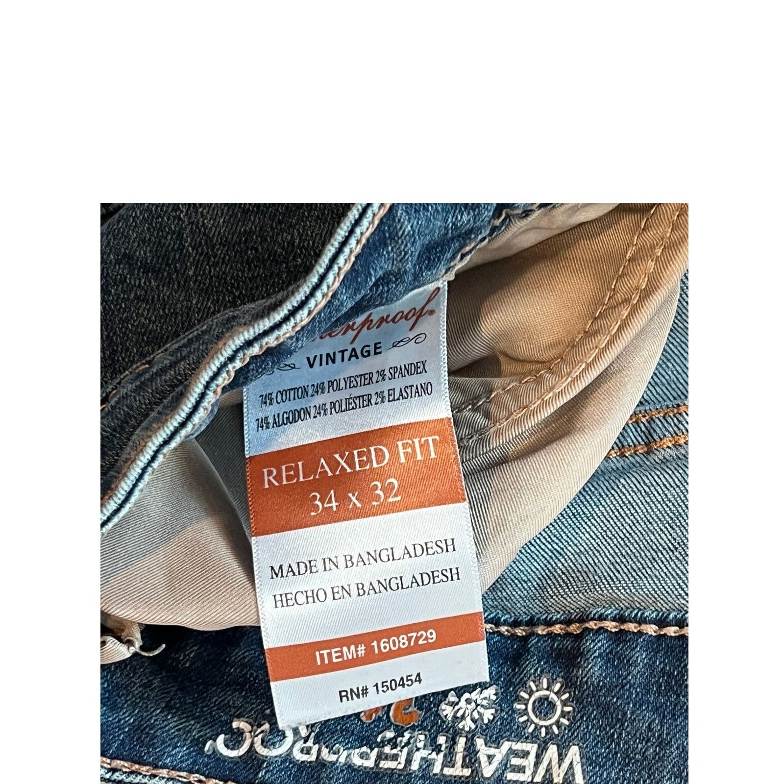 Weatherproof Weatherproof Blue Jeans Slim Fit Mens 34x32 Size US 34 / EU 50 - 5 Thumbnail