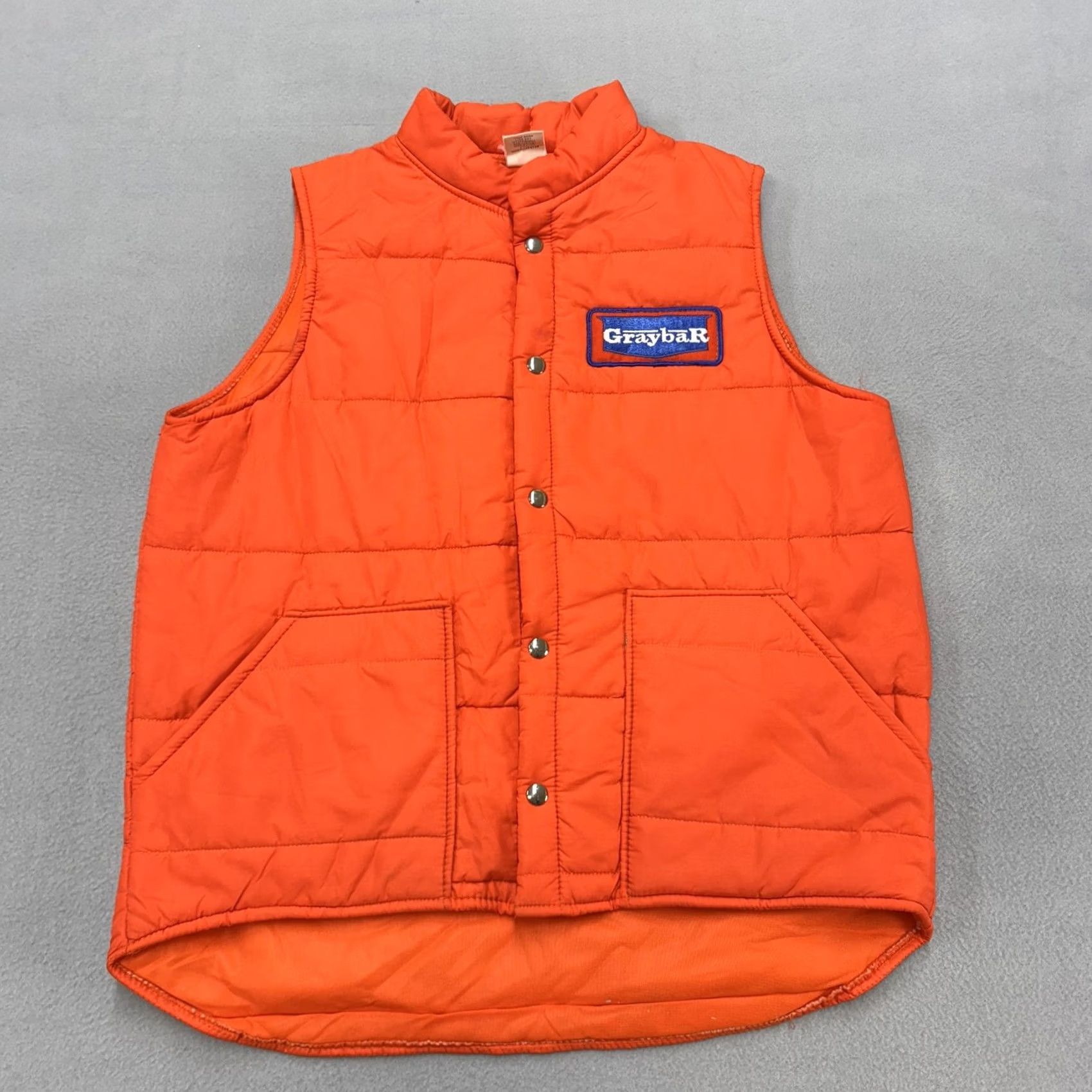 Vintage Vintage Cap'n Jac Vest Mens Large Orange Quilted Nylon Insulated Workwear Cap'n Jac Logo Pockets Front Snap Embroidered Size US L / EU 52-54 / 3 - 3 Thumbnail