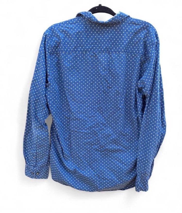 Liz Claiborne Claiborne Blue Polka Dot Button-Down Shirt Size US L / EU 52-54 / 3 - 2 Thumbnail