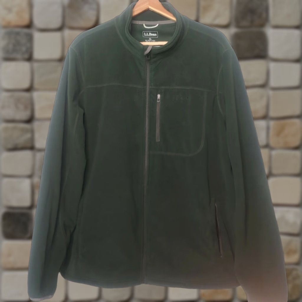 Vintage LL Bean Mens XL Fleece Jacket Full Zip Hunter Green Stretch Classic Work 248581 Size US XL / EU 56 / 4 - 1 Thumbnail