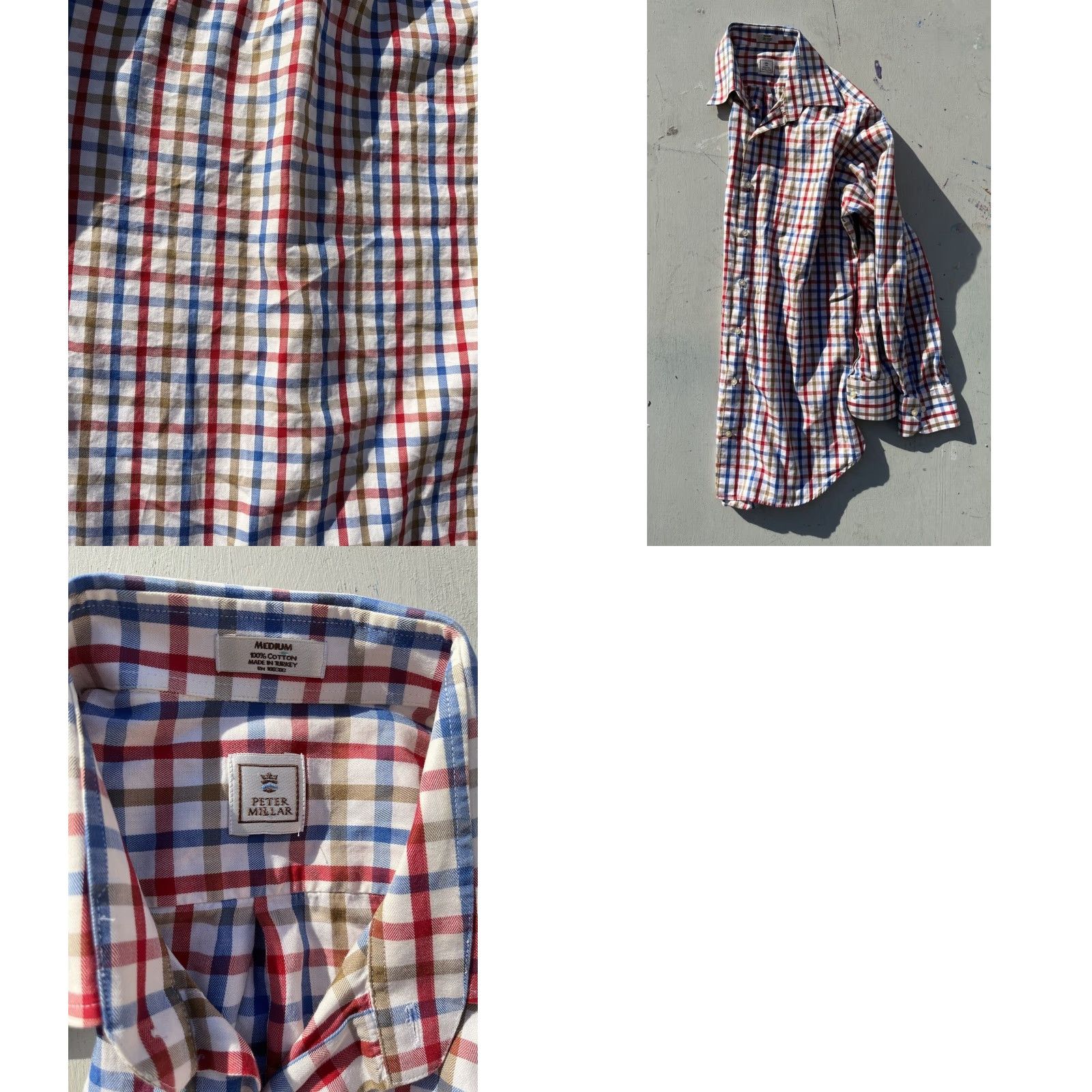 Peter Millar Peter Millar Multicolor Striped Button-Down Shirt M Cotton Classic Mens Regular Shirt Size US M / EU 48-50 / 2 - 9 Thumbnail