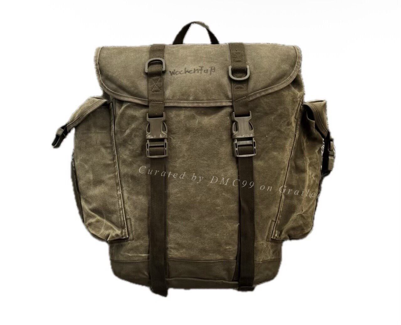 Vintage 1990s German Army 25L Canvas Rucksack Size ONE SIZE - 1 Thumbnail