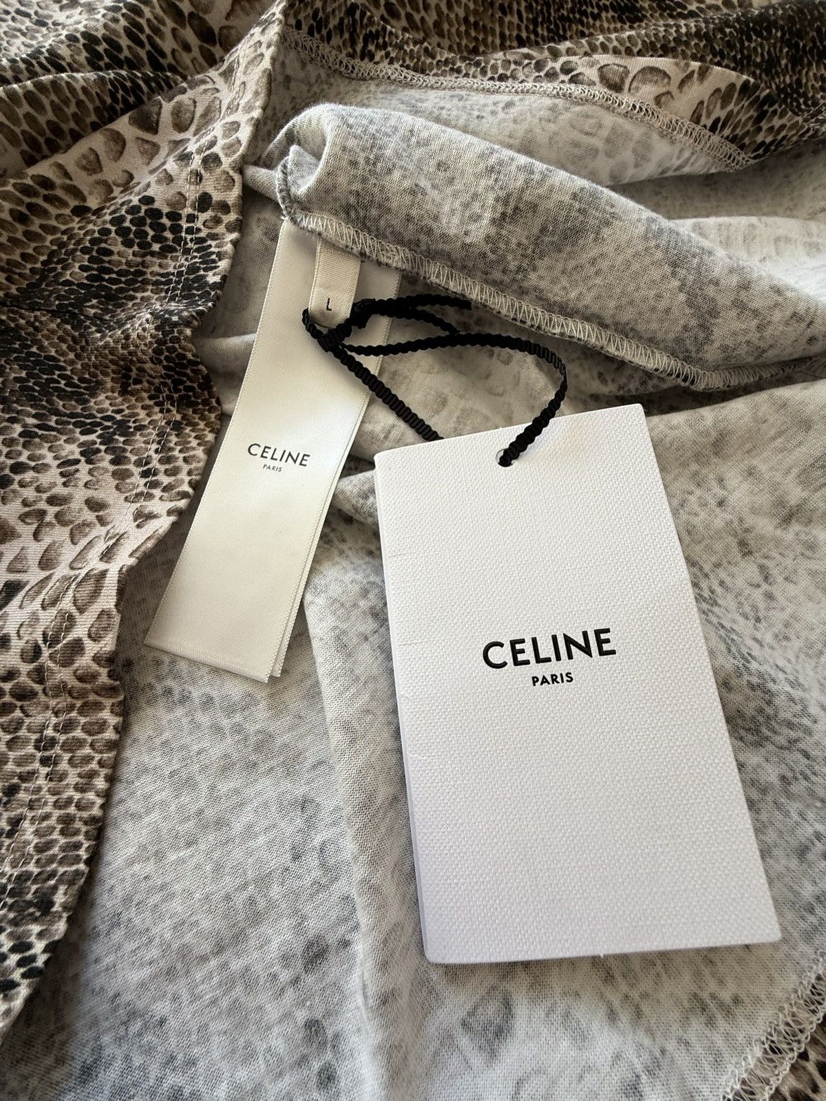 Celine Rare Celine snakeskin logo T shirt Hedi Slimane grail L BNWT Size US L / EU 52-54 / 3 - 15 Thumbnail
