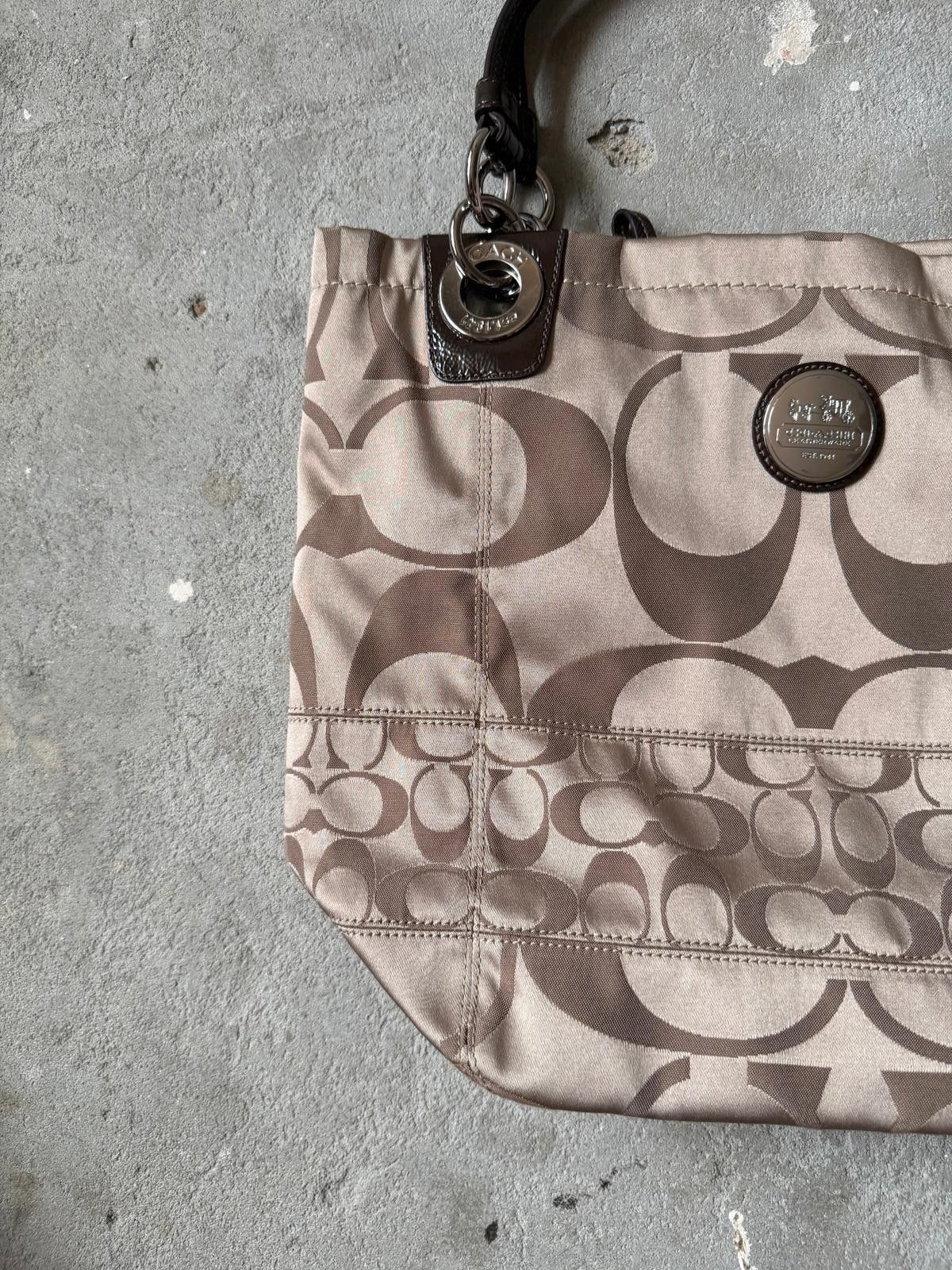Coach Coach Signature Multi Pattern Tote Bag Beige Size ONE SIZE - 2 Thumbnail