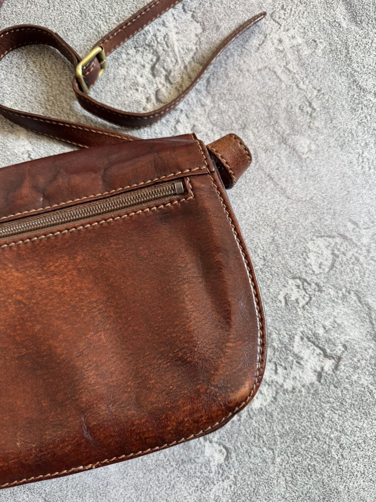 Leather The Bridge brown vintage leather bag 💼 shoulder Size ONE SIZE - 13 Thumbnail
