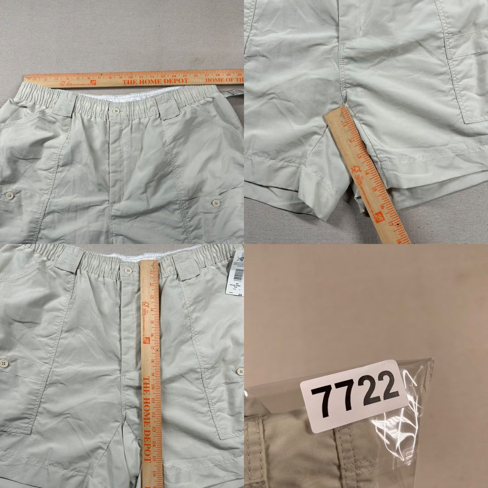 Vintage VINTAGE AFTCO Mens 42 Nylon 6" High Rise Fishing Cargo Shorts Ivory Beach Outdoor 90s Mens Size US 42 / EU 58 - 8 Thumbnail