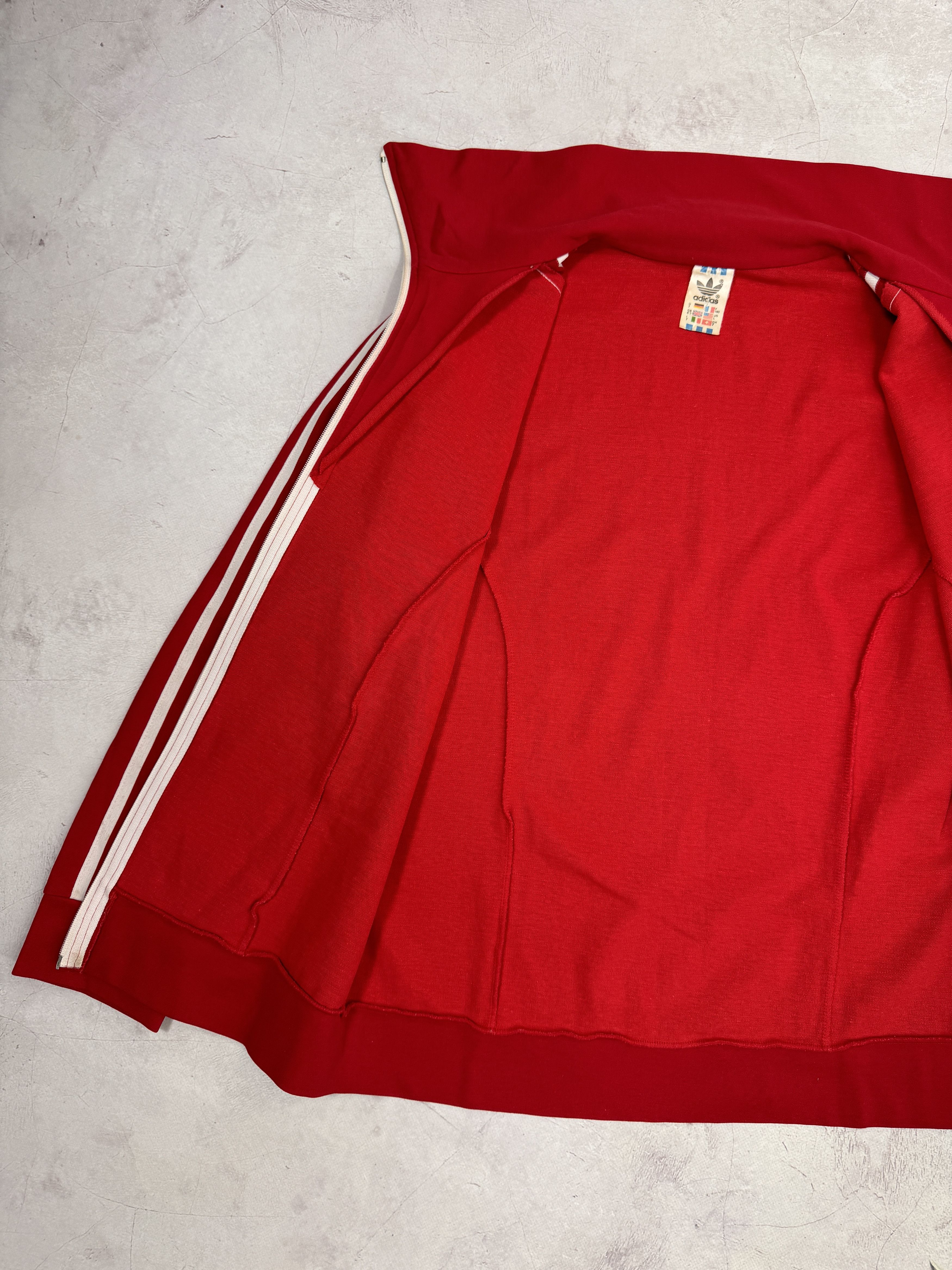 Adidas 80s Adidas Track Jacket HONG KONG Red Color & White Stripes Size US M / EU 48-50 / 2 - 9 Thumbnail