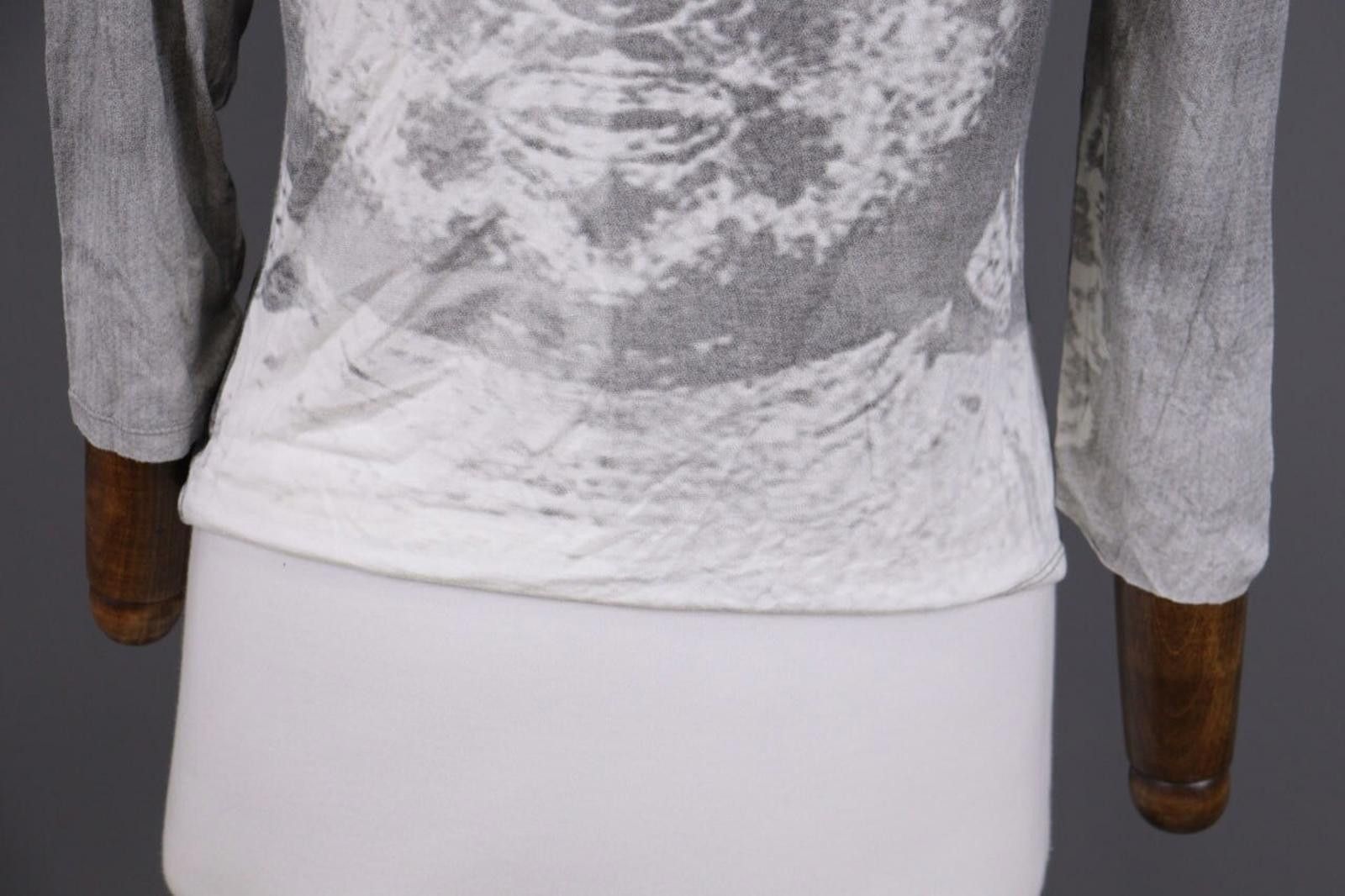 Designer Sarah Pacini Gray Printed Top Shirt One Size Size ONE SIZE - 9 Thumbnail