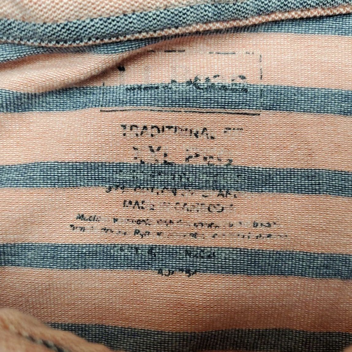 Vintage VINTAGE LL Bean Shirt Mens XXL Pink Blue Striped Polo Short Sleeve Cotton Blend Casual Size US XXL / EU 58 / 5 - 5 Thumbnail