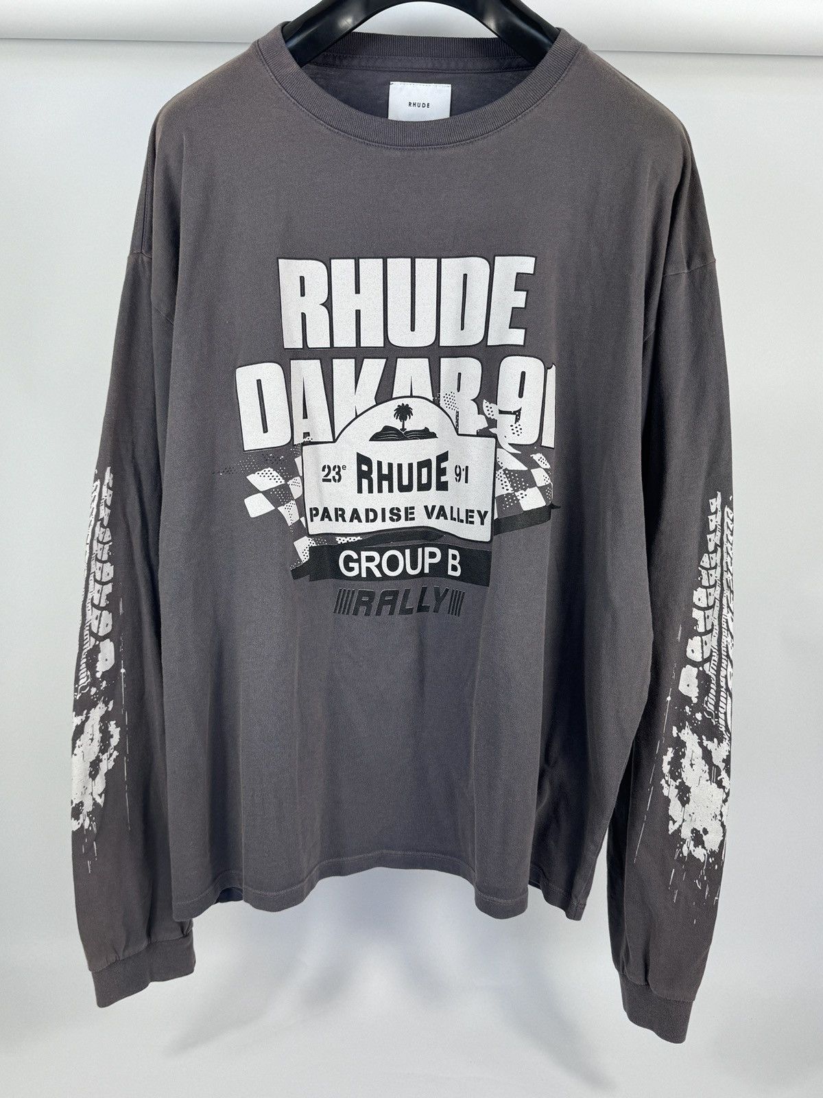 Rhude RHUDE DAKAR 91 PRINT LONG SLEEVE T-SHIRT Size US L / EU 52-54 / 3 - 1 Thumbnail