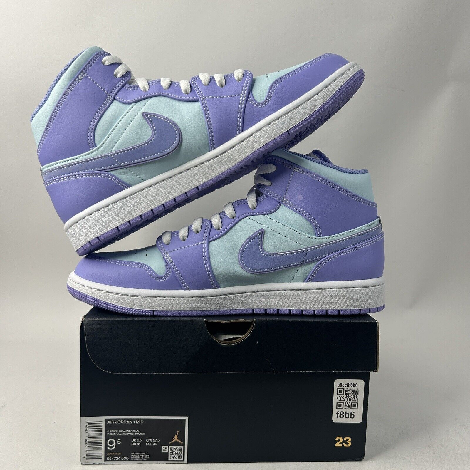 Nike Nike Air Jordan 1 Retro Mid “Purple Pulse/Arctic Punch” 2024 Size US 9.5 / EU 42-43 - 3 Thumbnail
