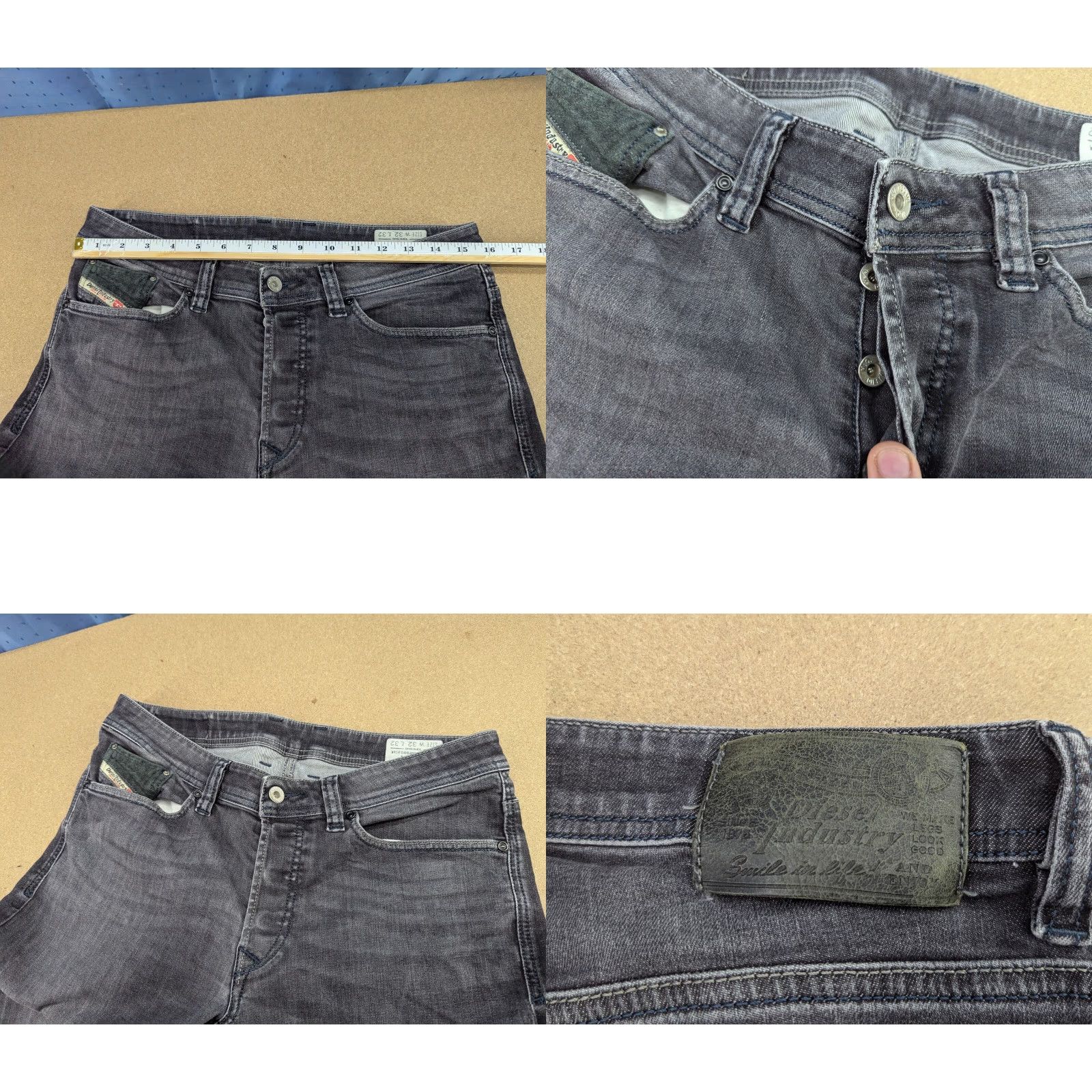 Diesel Vintage Diesel Only The Brave Mens Jeans 32x32 Denim Gray Mohawk Low Rise Straight Size US 32 / EU 48 - 9 Thumbnail