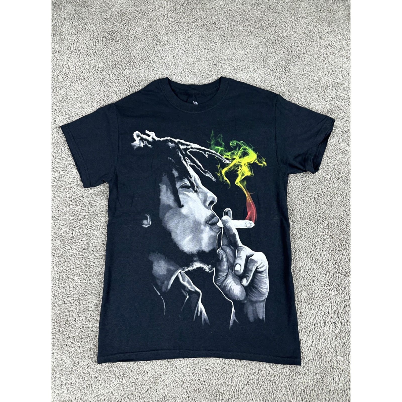 Vintage Zion Rootswear Shirt Mens Small Black Crewneck Reggae Rasta Smoking Graphic Tee Size US S / EU 44-46 / 1 - 2 Thumbnail