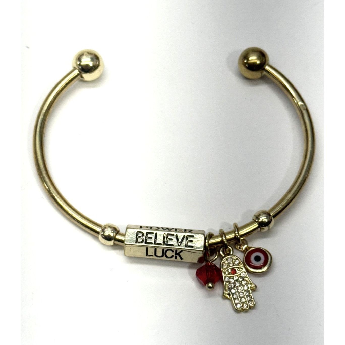 Other Hamsa evil eye power luck believe gold cuff bracelet Size ONE SIZE - 1 Thumbnail
