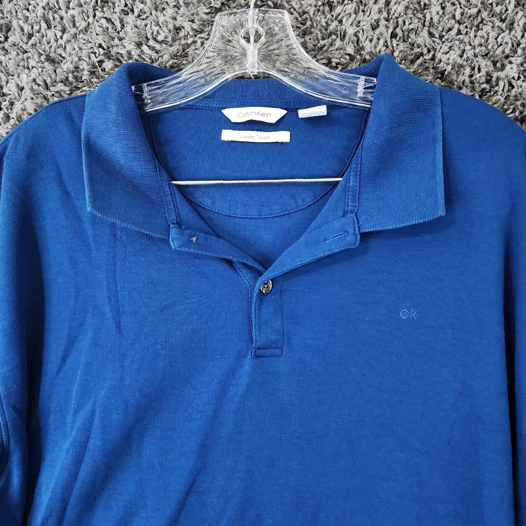 Calvin Klein Calvin Klein Polo Shirt Men XL Blue Liquid Touch Short Sleeve Mens Size US XL / EU 56 / 4 - 4 Thumbnail