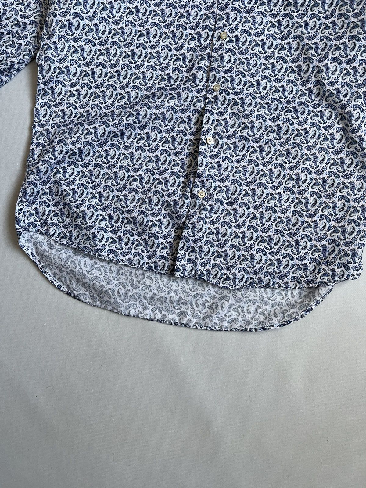Etro × La Martina × Polo Ralph Lauren Etro Milano Men Blue Paisley Button Up Shirt Size US M / EU 48-50 / 2 - 5 Thumbnail