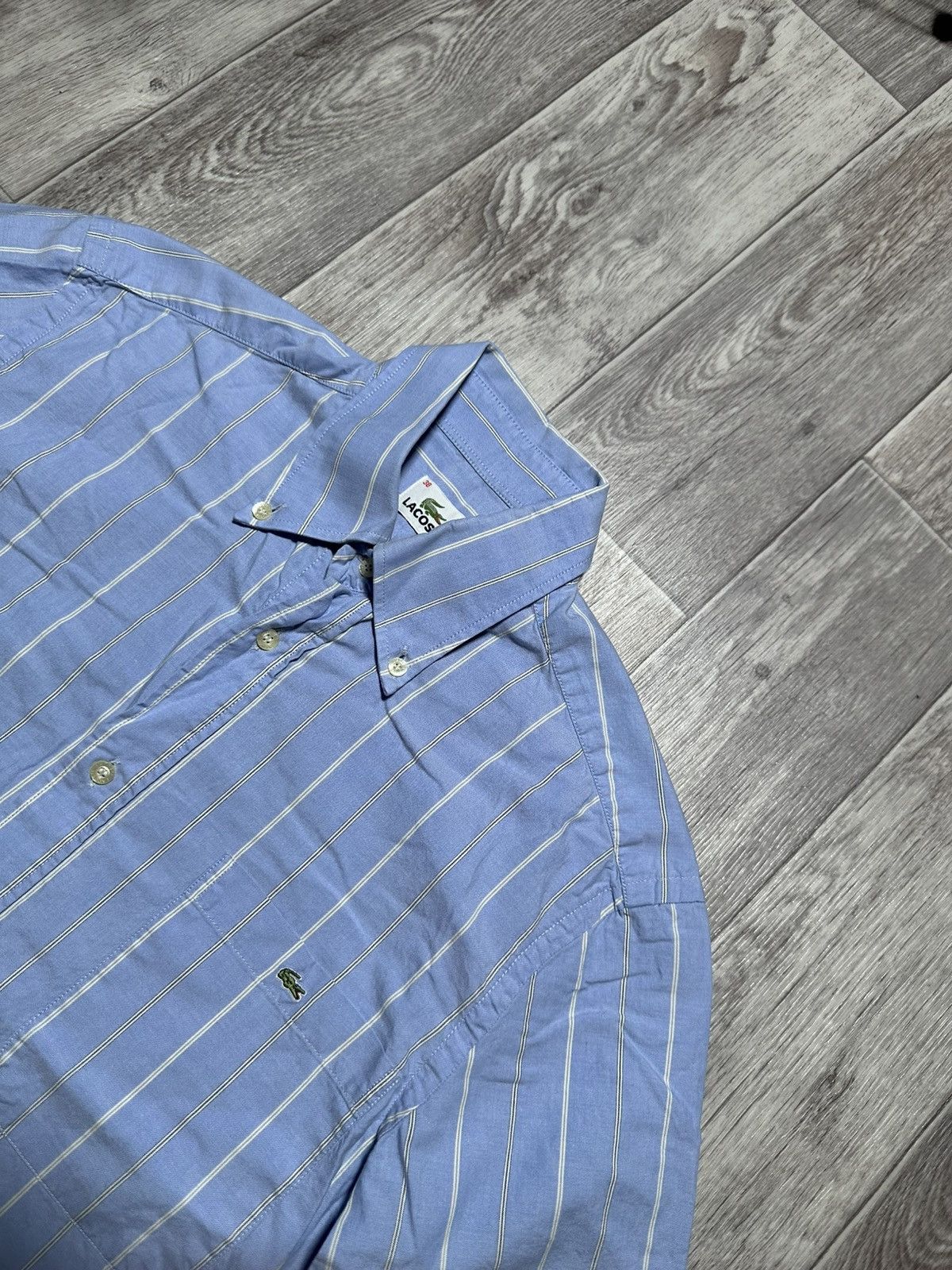 Lacoste Vintage Lacoste Striped Linen Button Ups Shirt Size US S / EU 44-46 / 1 - 3 Thumbnail