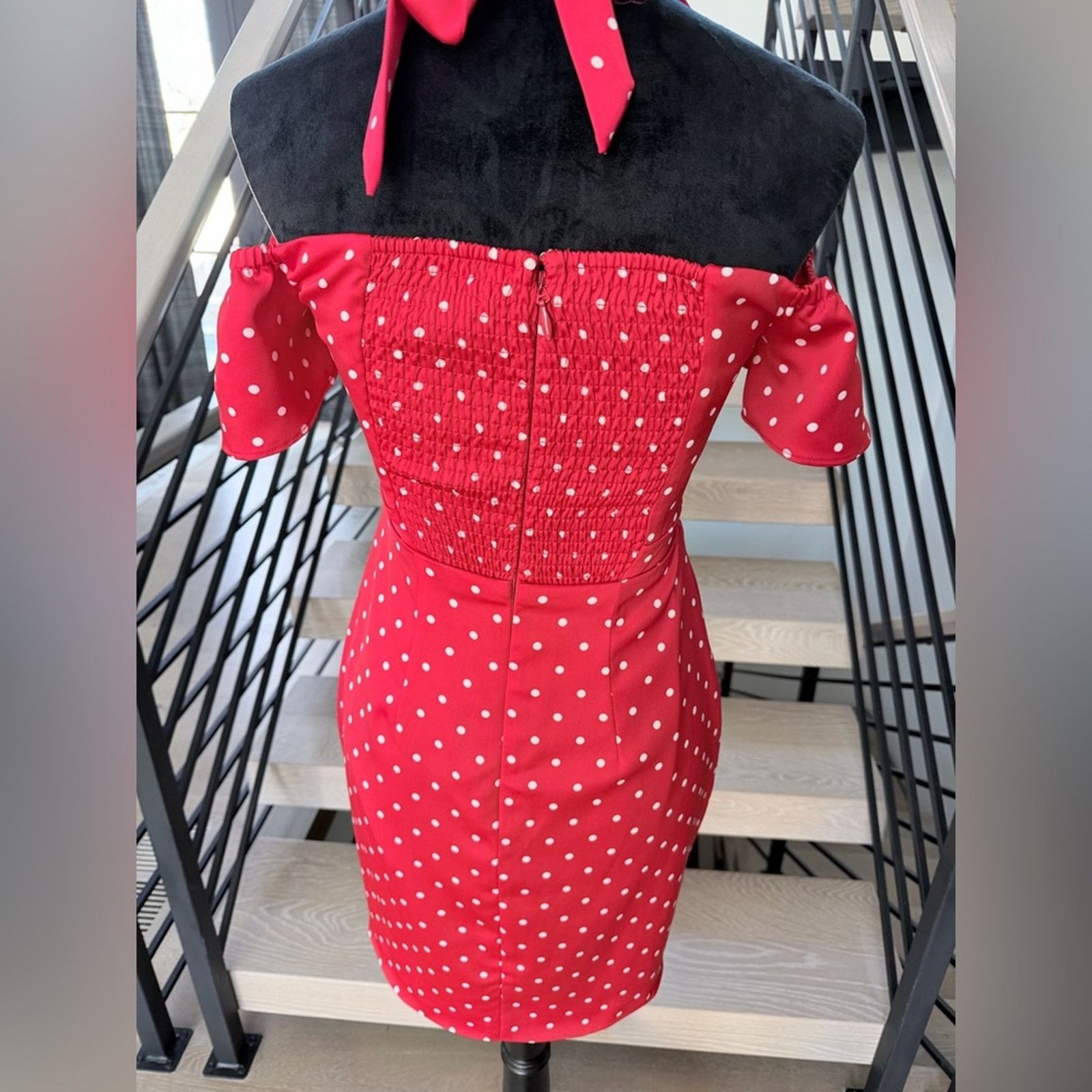 Other New Y2K Retro Vintage Red Polka Dot Off-Shoulder Dress S Size S / US 4 / IT 40 - 7 Thumbnail