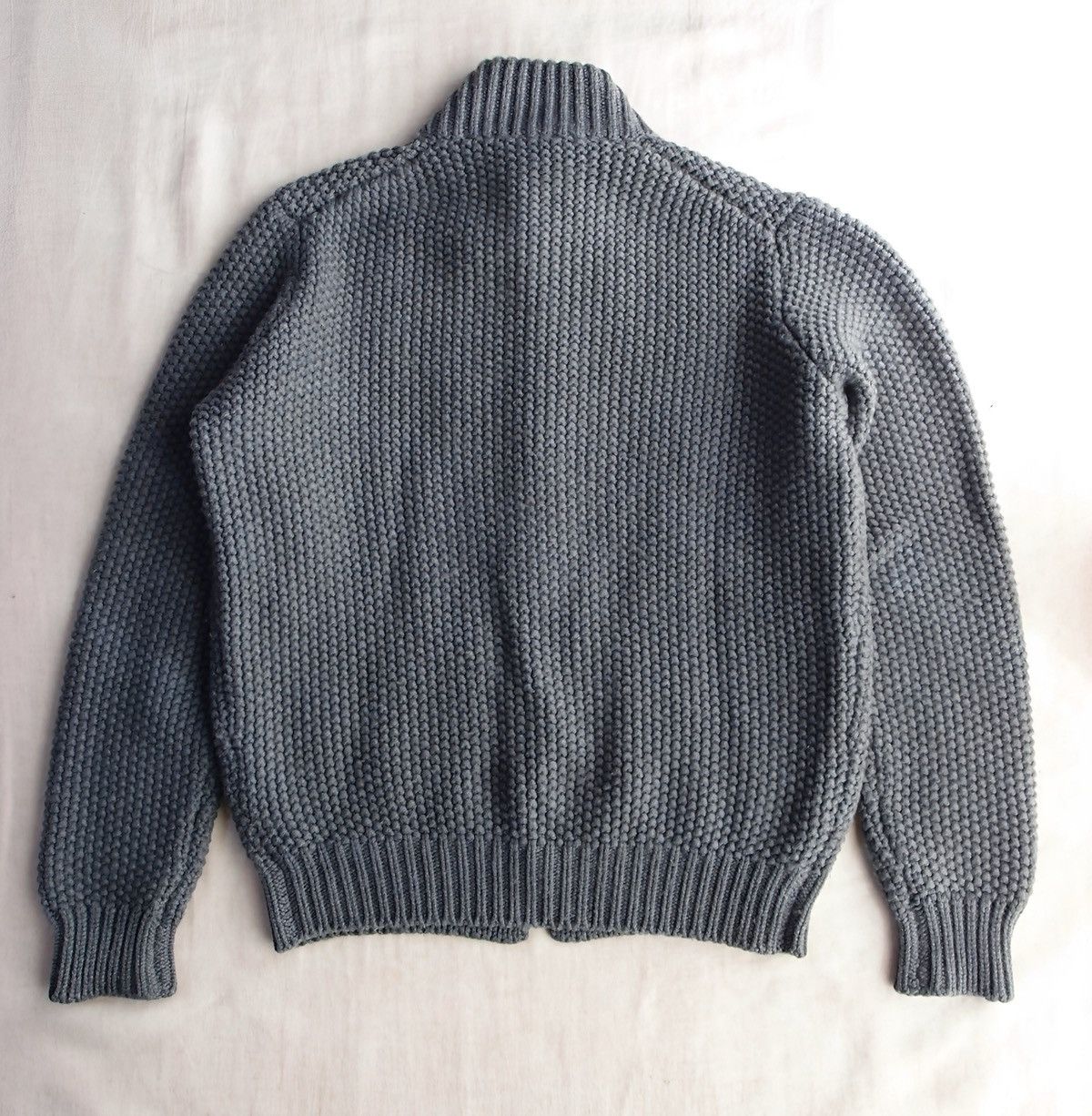 Drumohr Drumohr Low-Gauge Wool Knit Cardigan / Grey / Made in Italy Size US M / EU 48-50 / 2 - 3 Thumbnail