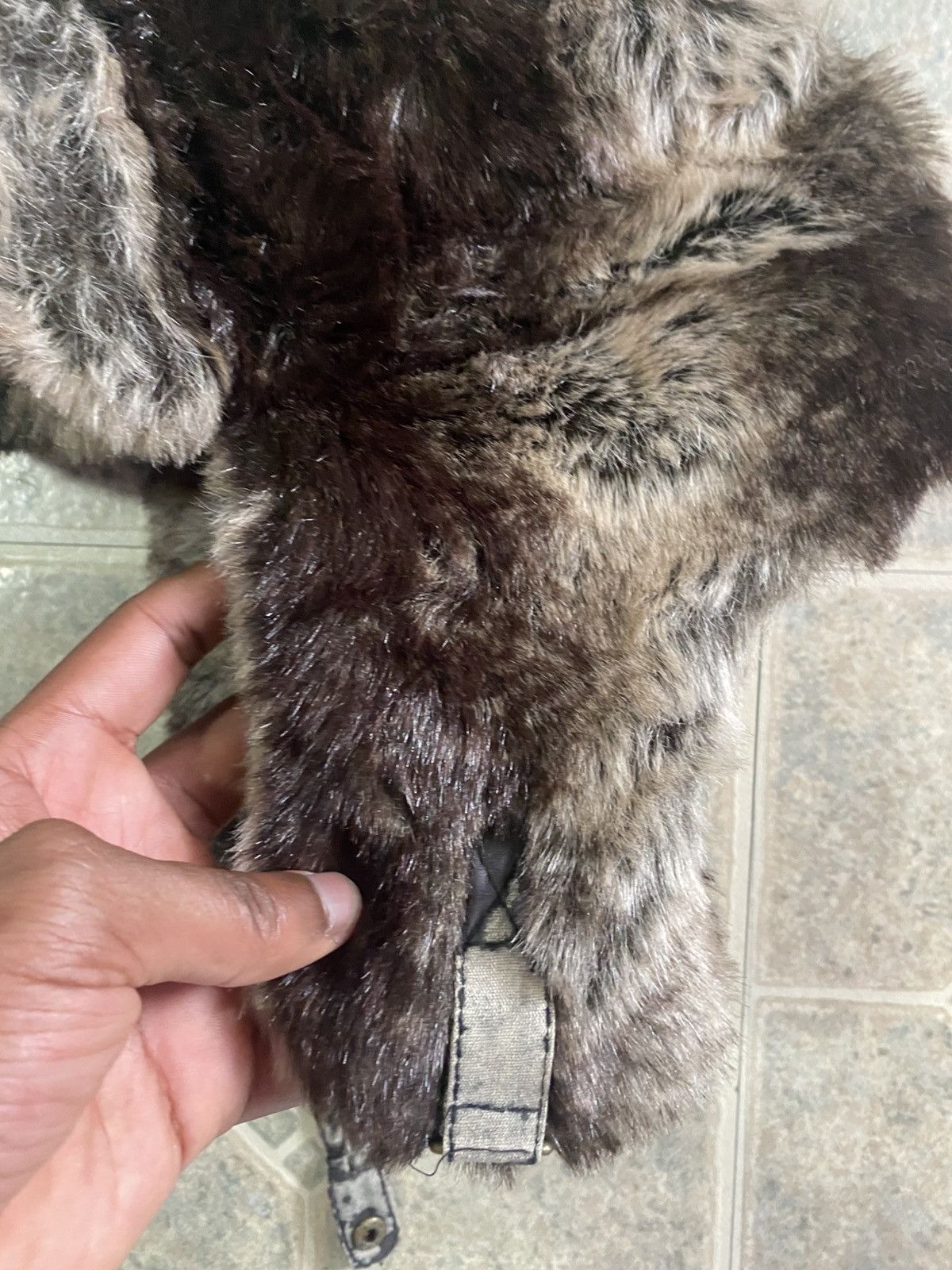 Other Vintage Y2K fur aviator hat black gray size small Size ONE SIZE - 2 Thumbnail