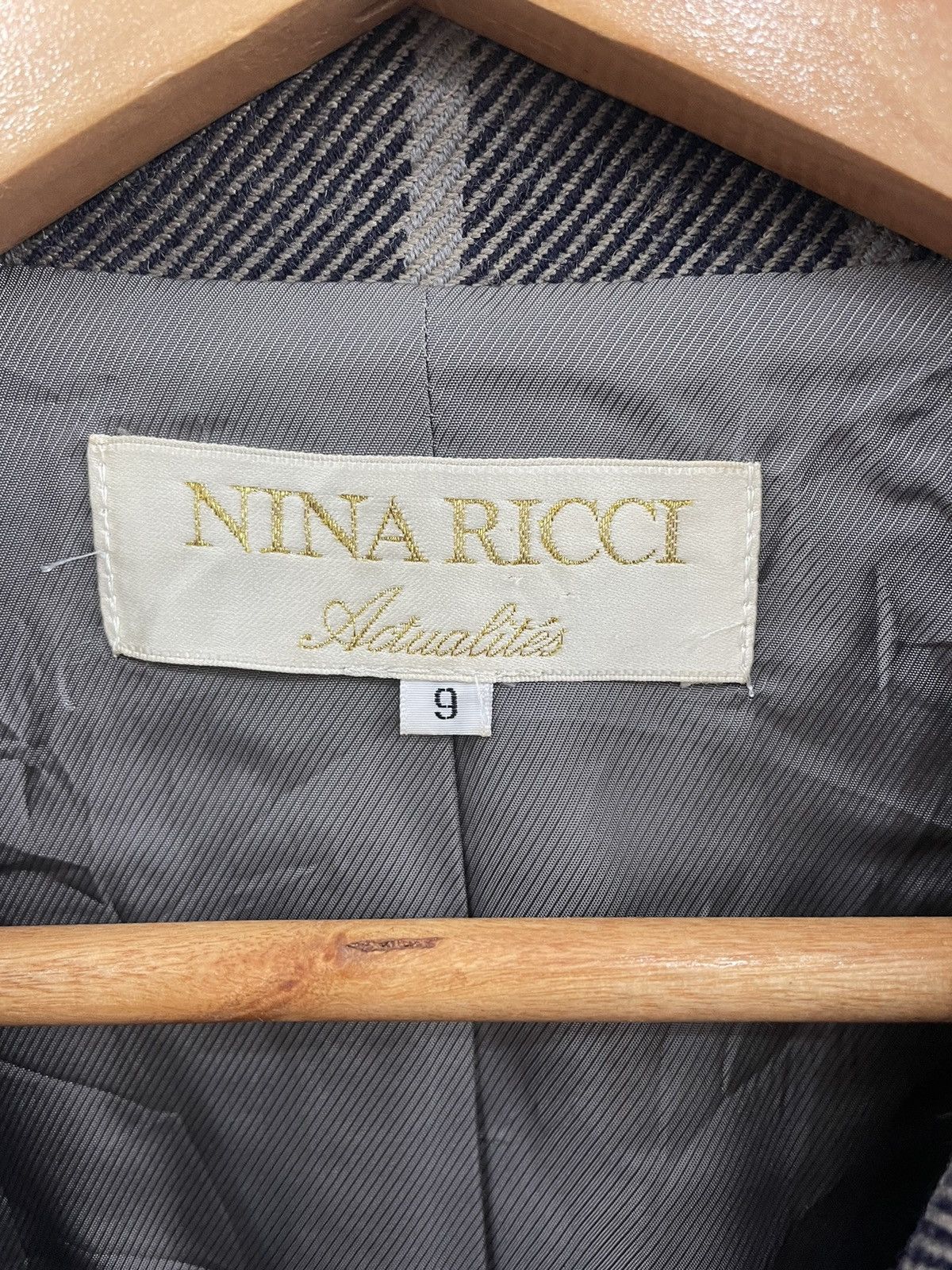 Nina Ricci VINTAGE NINA RICCI DOUBLE COLLAR CHECKERED JACKET COAT Size M / US 6-8 / IT 42-44 - 4 Thumbnail