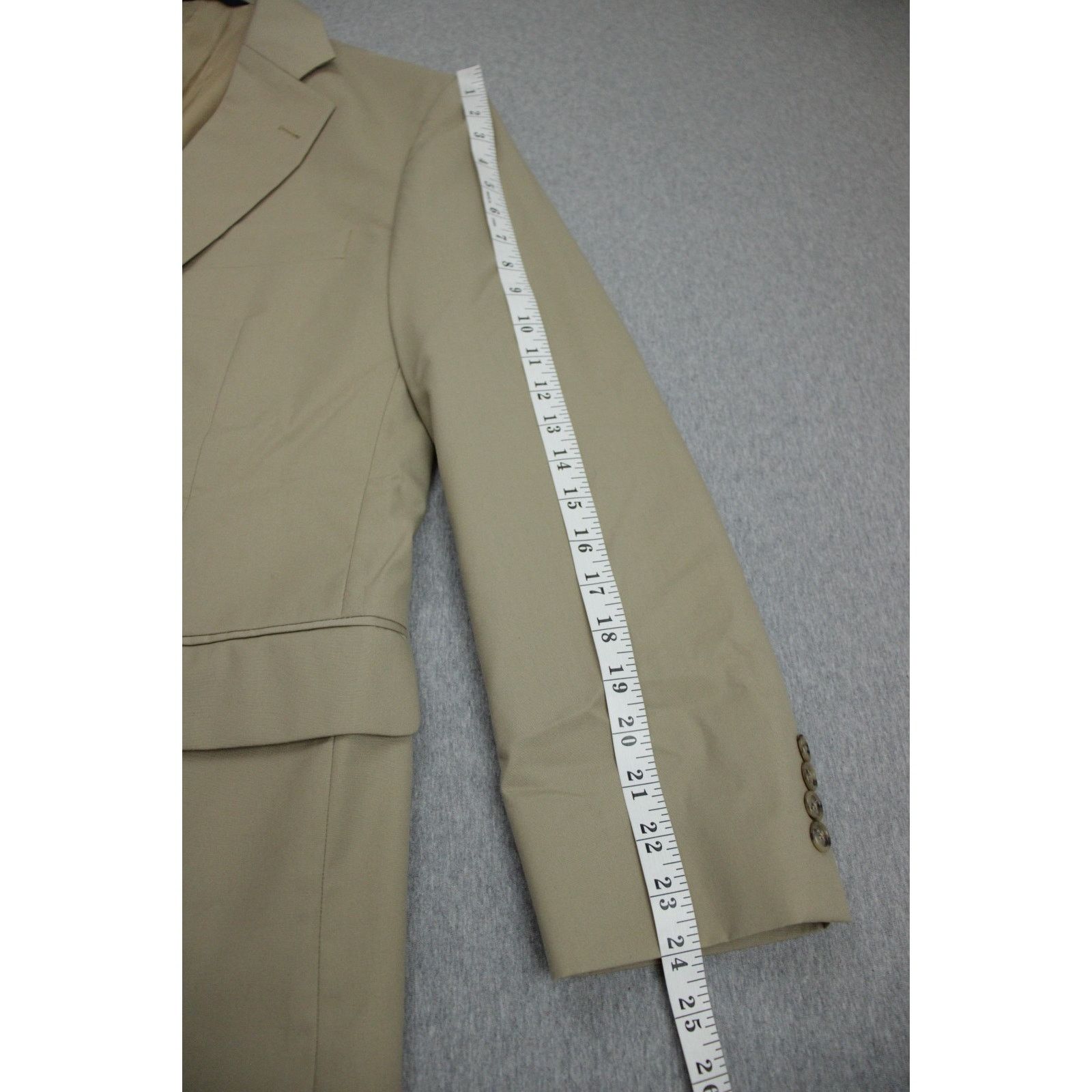 Brooks Brothers Brooks Brothers Suit Jacket Mens 40R Cotton Blend Beige Size 40R - 9 Thumbnail