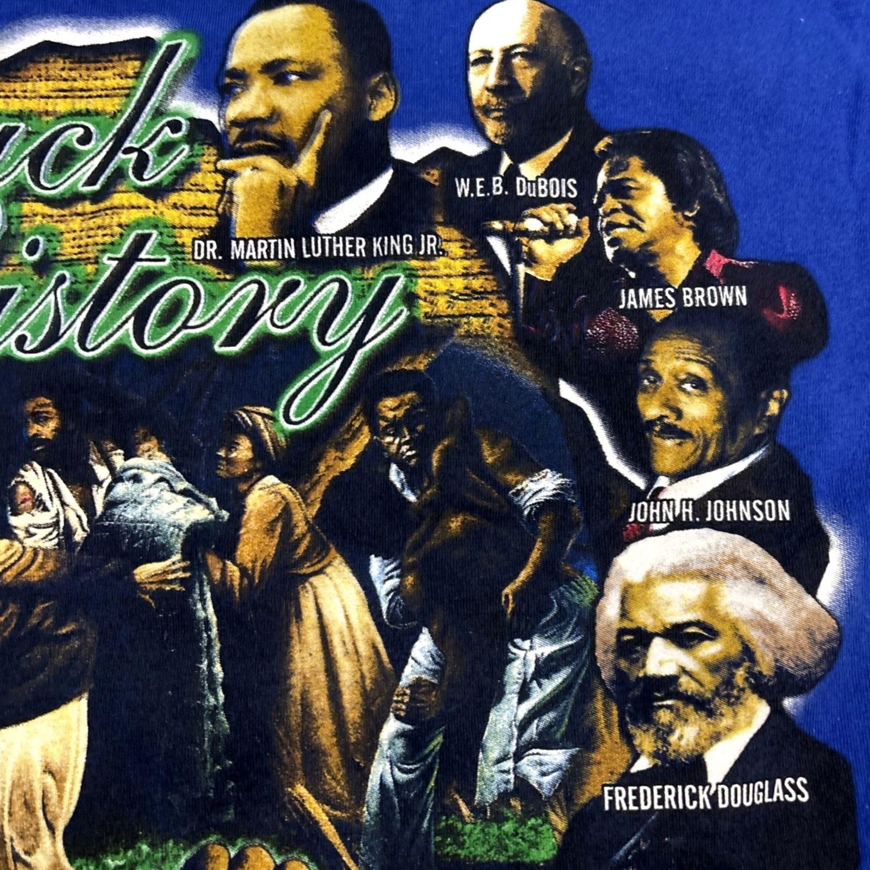 Vintage VINTAGE Blue Shirt Size Medium African Americans Black History rap Tee Style Mens Size US M / EU 48-50 / 2 - 4 Thumbnail