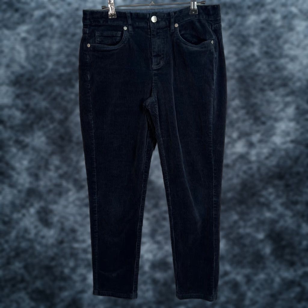 Brooks Brothers Brooks Brothers Womens Pants Blue Corduroy Flat Front Tapered Leg Inseam 28 in Size 4 Casual Business Womens Size 27" / US 4 / IT 40 - 1 Thumbnail