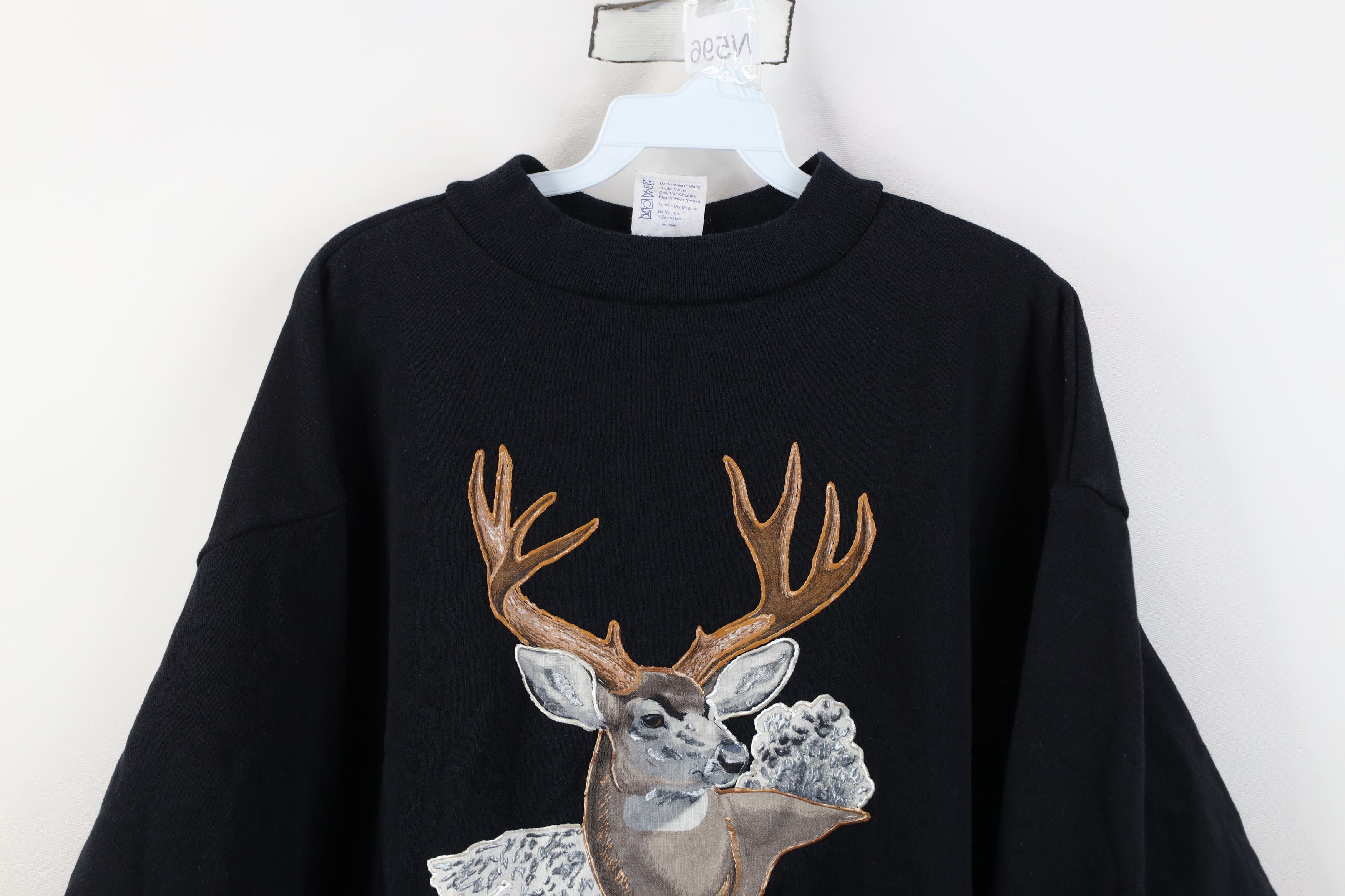 Vintage Vintage 90s Streetwear Nature Deer Buck Crewneck Sweatshirt Size XL / US 12-14 / IT 48-50 - 2 Thumbnail