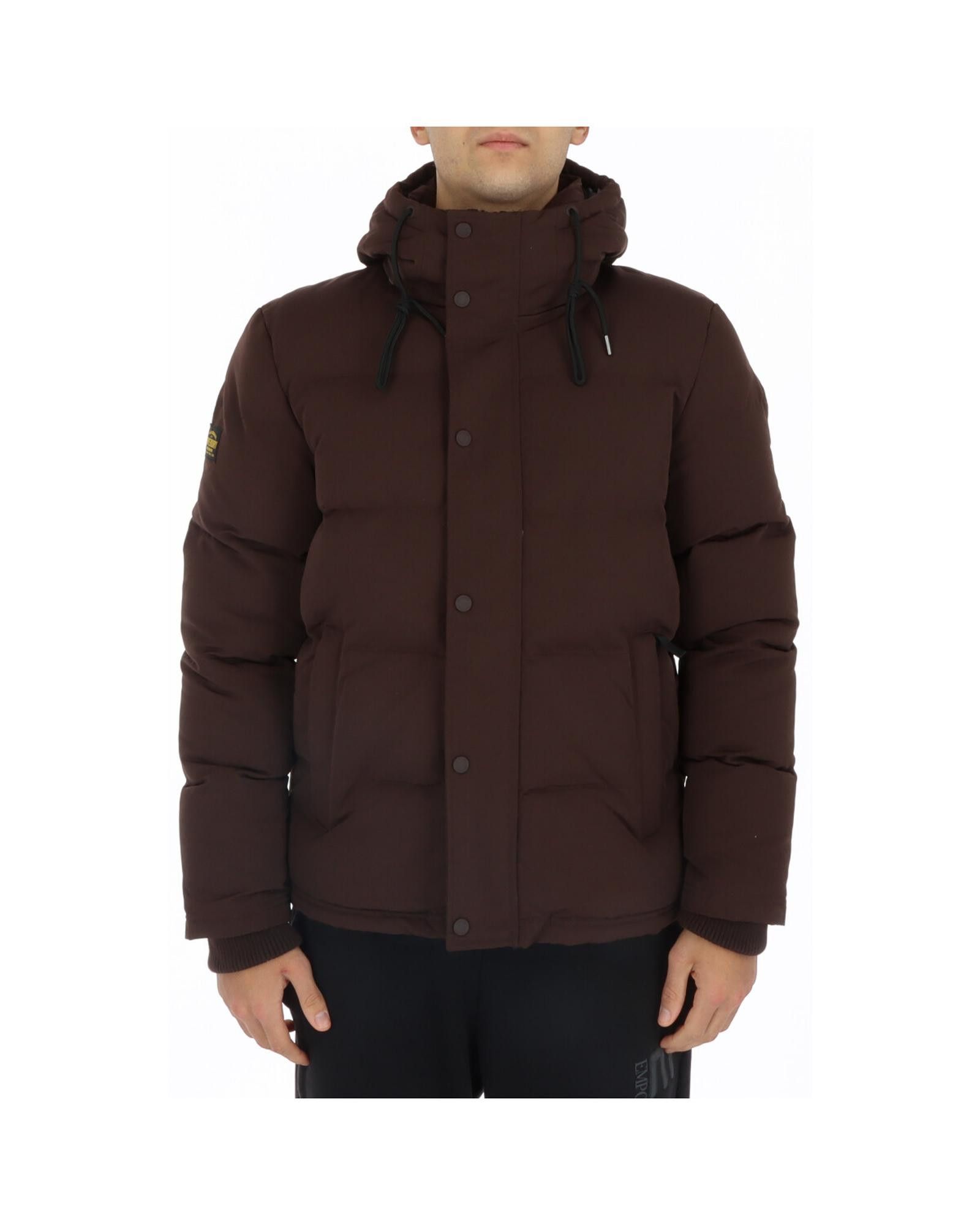 image of Superdry Hooded Jacket With Zip And Buttons in Brown, Men's (Size 2XL)