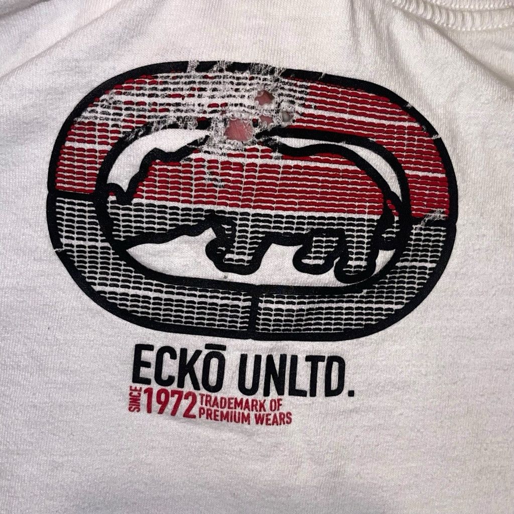 Ecko Unltd. Ecko Unltd Rhino Logo Tee XL Thrashed Streetwear Ripped Y2K Size US XL / EU 56 / 4 - 11 Thumbnail