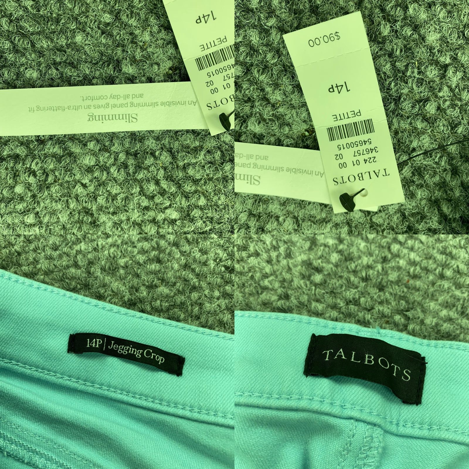 Talbots Talbots Jegging Crop Jeans Womens 14P High Waist Green Slimming Stretch Size 36" / US 14 / IT 50 - 8 Thumbnail