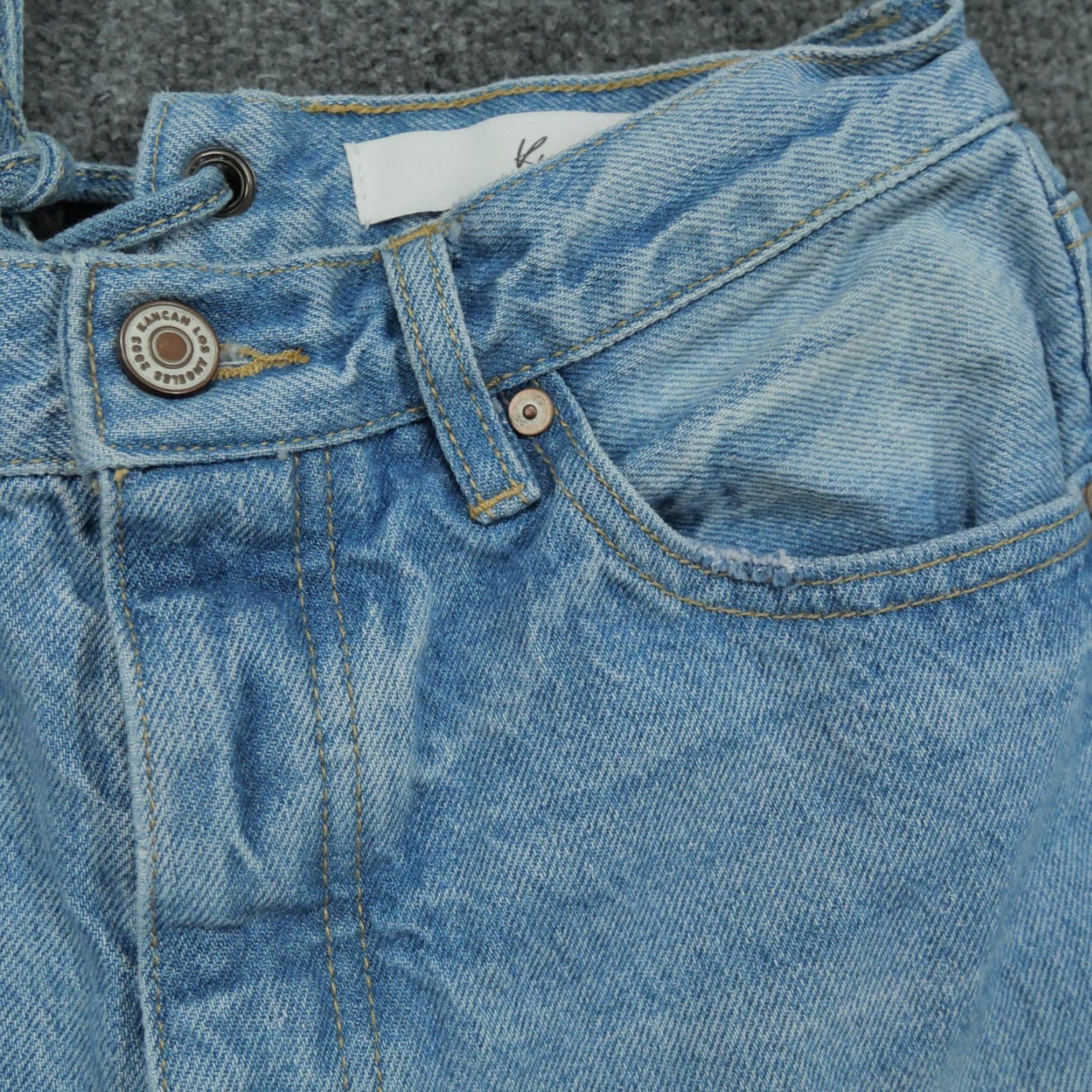 Vintage Kancan Jeans Womens 7 27 Blue Pants Wideleg Raw Hem Back Lace Up 28x28 Jeans Womens Size 28" / US 6 / IT 42 - 4 Thumbnail