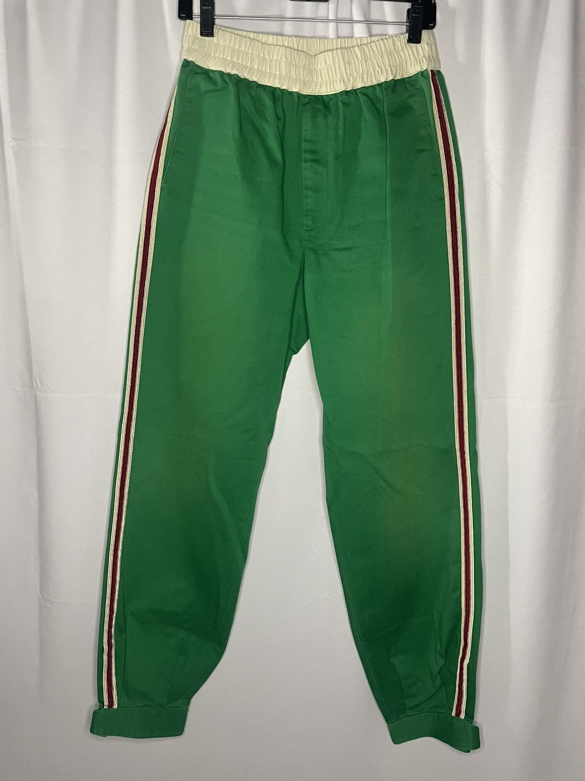 image of Gucci Vintage Logo Track Pants in Green, Women's (Size 30)