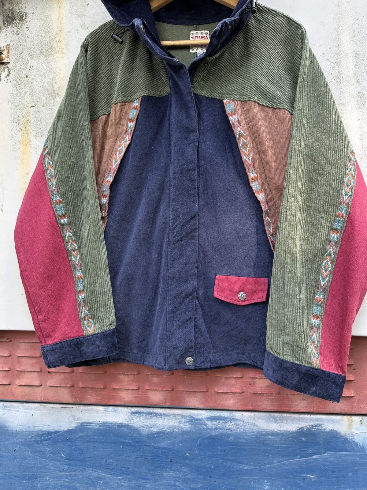 Japanese Brand 👹Titicaca Quilted Colorblock Corduroy Jacket Size US L / EU 52-54 / 3 - 7 Thumbnail
