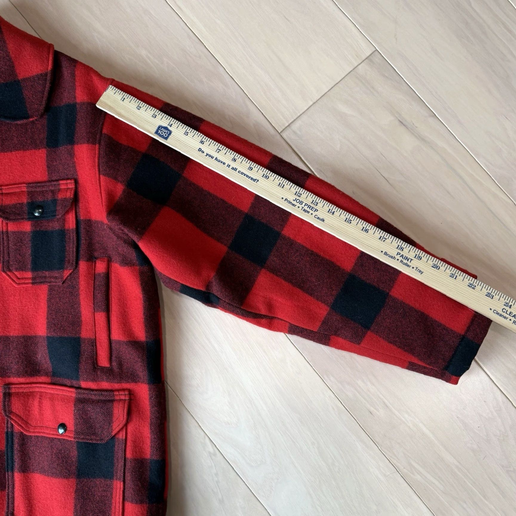 Vintage VINTAGE Montgomery Ward Wool Coat Buffalo Plaid Wool 44 Red Black USA Western Overcoat Men Size US S / EU 44-46 / 1 - 4 Thumbnail