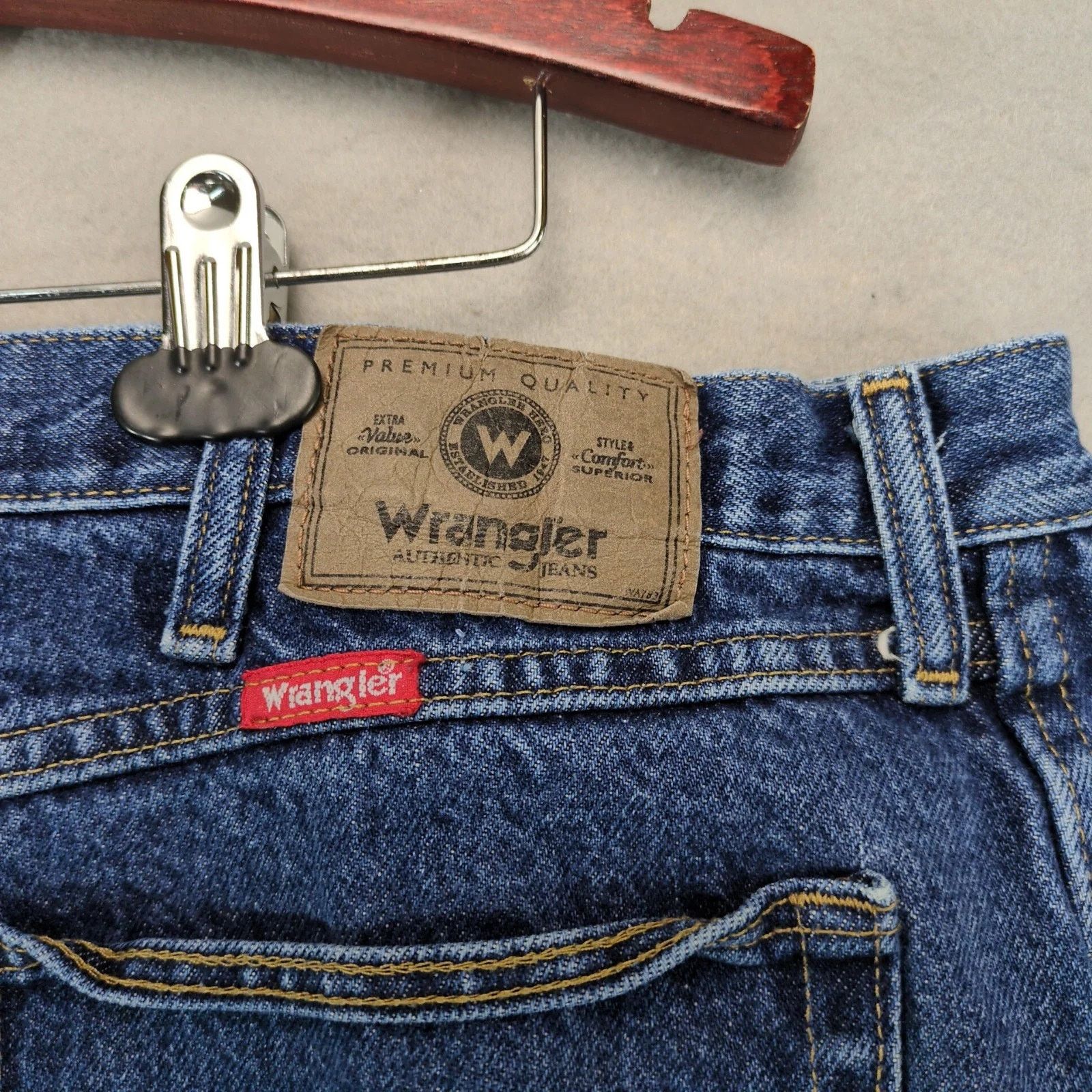 Wrangler 90s-Y2K Wrangler Jeans Men's 40x30 Regular Fit Straight Leg Size US 40 / EU 56 - 5 Thumbnail