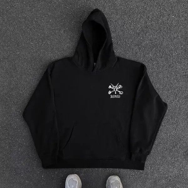 VIBE Vintage Street Hip Hop Skull Print Hooded Sweatshirt Size US L / EU 52-54 / 3 - 6 Thumbnail