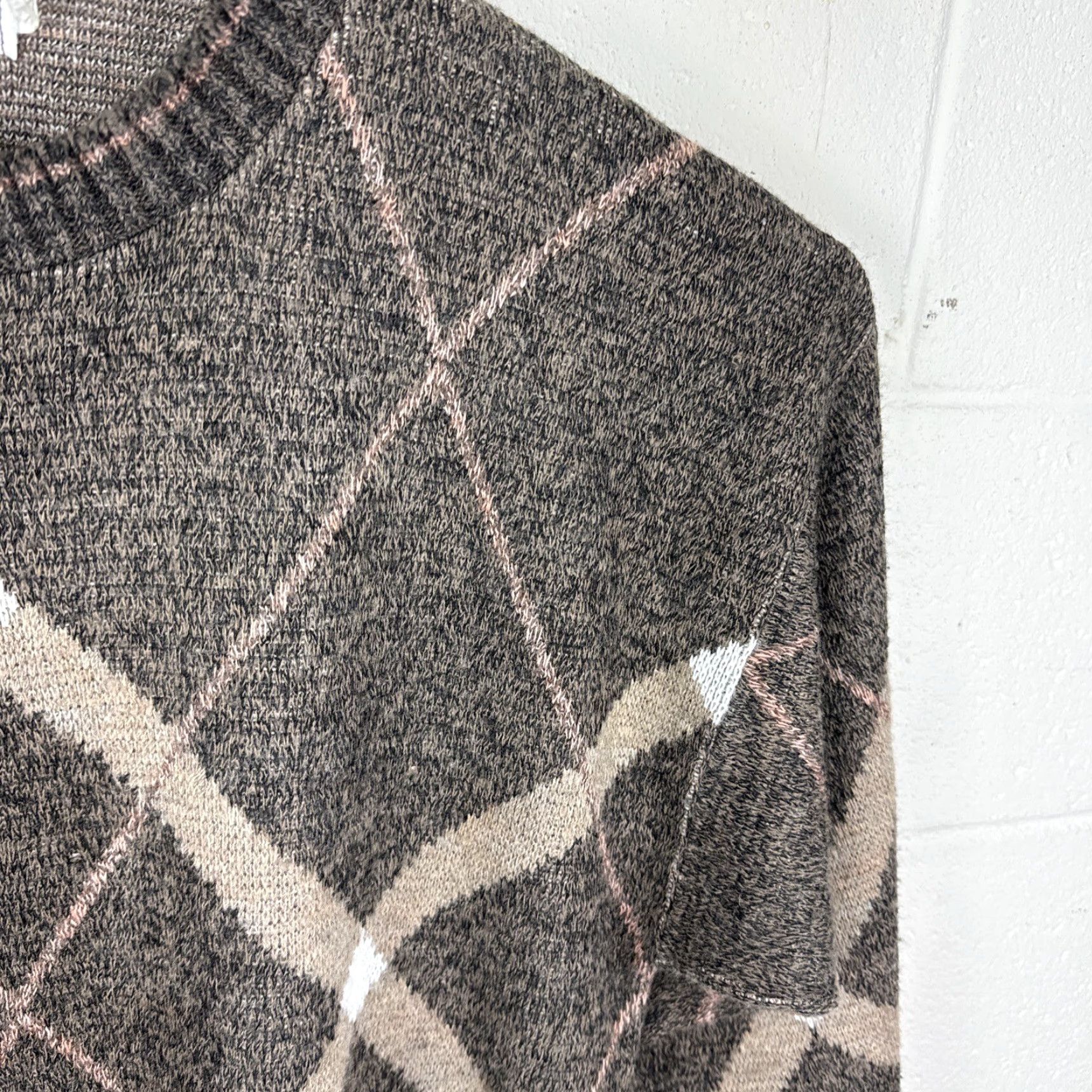 London Fog VINTAGE London Fog Sweater Mens XL Brown Knit Pullover Geometric 90s Lounge Casual Travel Heavyweight Wool Acrylic Crew Neck Long Sleeve Logo Cropped? Size US XL / EU 56 / 4 - 6 Thumbnail