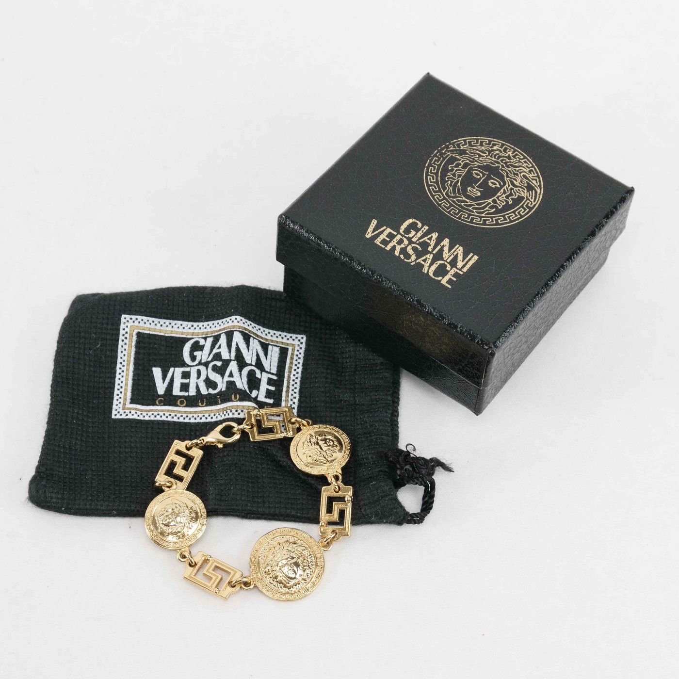 Vintage Gianni Versace Medusa Head Coin Bracelet