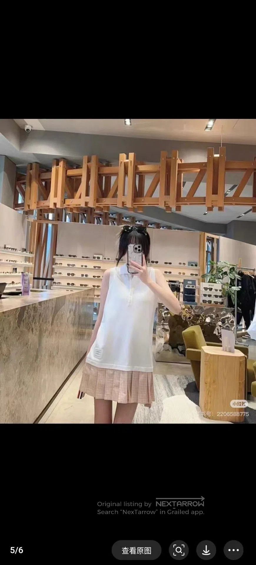 Thom Browne Thom Browne Paneled Logo Pleated Cotton Dress. Size S / US 4 / IT 40 - 8 Thumbnail